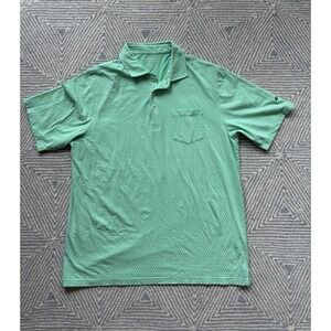 Fennec Sunwashed Collection Cotton/Spandex Polo - Green/White‎ - XL